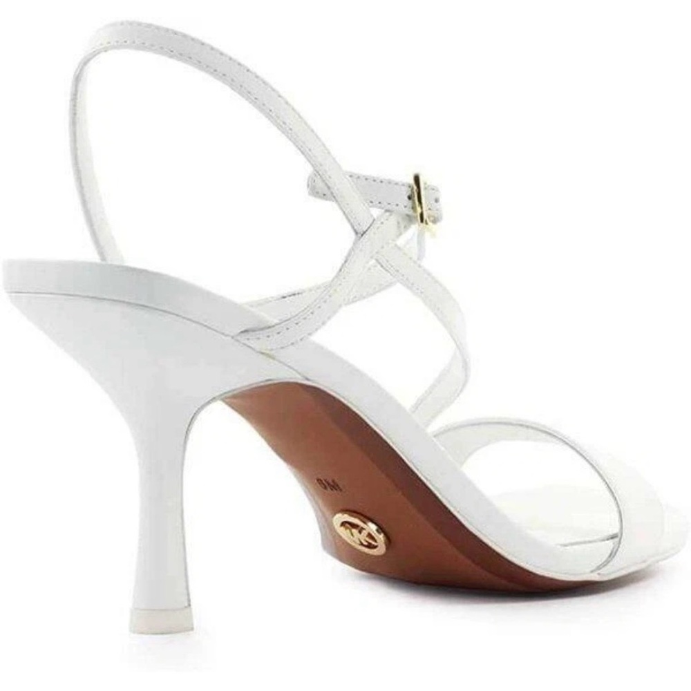 Michael Michael Kors Tasha White Leather Strappy Heels Sandals Women’s 11 - Picture 2 of 15